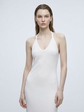 Babaton Aritzia White Sleeveless Slip Dress Minimalist Chic
